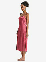 Side View Thumbnail - Nectar  Midi Stretch Satin Slip with Adjustable Straps - Asley