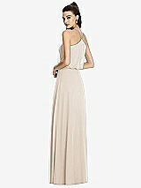 Rear View Thumbnail - Nude Gray Inverted V-Back Blouson A-Line Maxi Dress