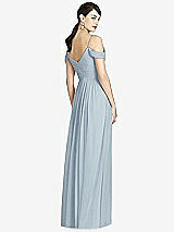 Rear View Thumbnail - Mist Pleated Off-the-Shoulder Crossover Bodice Maxi Dress