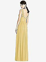 Rear View Thumbnail - Maize & Light Nude Illusion Plunge Neck Shirred Maxi Dress