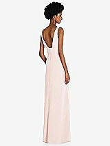 Rear View Thumbnail - Blush Square Low-Back A-Line Dress with Front Slit and Pockets