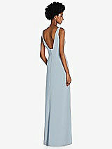 Rear View Thumbnail - Mist Square Low-Back A-Line Dress with Front Slit and Pockets