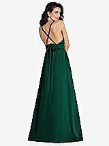 Alt View 1 Thumbnail - Hunter Green Deep V-Neck Shirred Skirt Maxi Dress with Convertible Straps