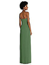 Alt View 4 Thumbnail - Vineyard Green Draped Chiffon Grecian Column Gown with Convertible Straps