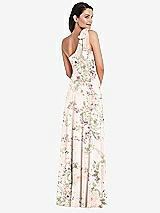 Alt View 3 Thumbnail - Blush Garden Draped One-Shoulder Maxi Dress with Scarf Bow