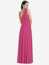 Alt View 3 Thumbnail - Tea Rose Draped One-Shoulder Maxi Dress with Scarf Bow