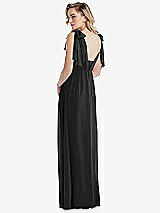 Alt View 2 Thumbnail - Black Empire Waist Shirred Skirt Convertible Sash Tie Maxi Dress