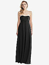 Alt View 6 Thumbnail - Black Empire Waist Shirred Skirt Convertible Sash Tie Maxi Dress