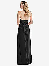 Alt View 7 Thumbnail - Black Empire Waist Shirred Skirt Convertible Sash Tie Maxi Dress