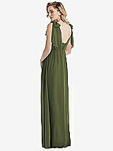 Alt View 2 Thumbnail - Olive Green Empire Waist Shirred Skirt Convertible Sash Tie Maxi Dress