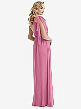 Alt View 4 Thumbnail - Orchid Pink Empire Waist Shirred Skirt Convertible Sash Tie Maxi Dress