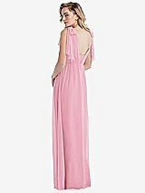 Alt View 2 Thumbnail - Peony Pink Empire Waist Shirred Skirt Convertible Sash Tie Maxi Dress