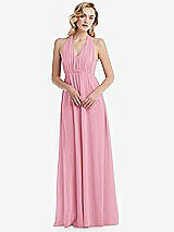 Alt View 5 Thumbnail - Peony Pink Empire Waist Shirred Skirt Convertible Sash Tie Maxi Dress