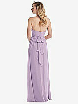 Alt View 7 Thumbnail - Pale Purple Empire Waist Shirred Skirt Convertible Sash Tie Maxi Dress