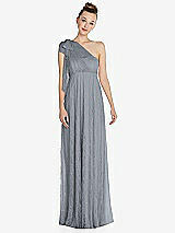 Front View Thumbnail - Platinum Empire Waist Convertible Sash Tie Lace Maxi Dress