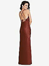 Rear View Thumbnail - Auburn Moon V-Neck Convertible Strap Bias Slip Dress with Front Slit