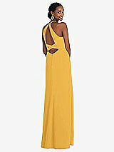 Alt View 1 Thumbnail - NYC Yellow Halter Criss Cross Cutout Back Maxi Dress