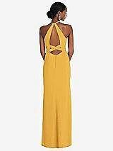 Front View Thumbnail - NYC Yellow Halter Criss Cross Cutout Back Maxi Dress