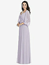 Front View Thumbnail - Moondance Off-the-Shoulder Puff Sleeve Maxi Dress with Front Slit