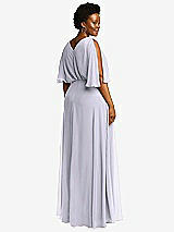 Rear View Thumbnail - Silver Dove V-Neck Split Sleeve Blouson Bodice Maxi Dress