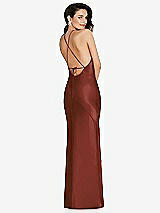 Rear View Thumbnail - Auburn Moon Halter Convertible Strap Bias Slip Dress With Front Slit