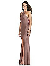 Side View Thumbnail - Sienna Halter Convertible Strap Bias Slip Dress With Front Slit