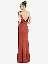 Front View Thumbnail - Amber Sunset Draped Cowl-Back Princess Line Dress with Front Slit