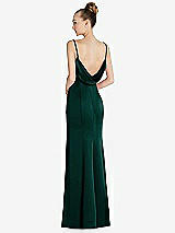 Front View Thumbnail - Evergreen Draped Cowl-Back Princess Line Dress with Front Slit