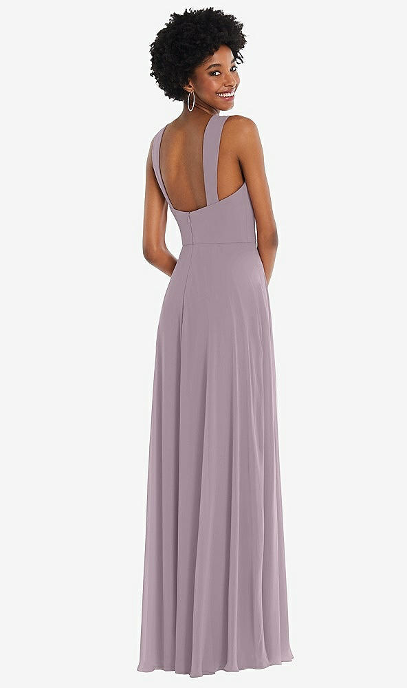 Back View - Lilac Dusk Contoured Wide Strap Sweetheart Maxi Dress