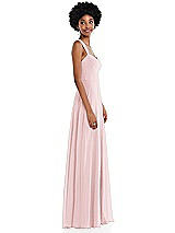 Side View Thumbnail - Ballet Pink Contoured Wide Strap Sweetheart Maxi Dress