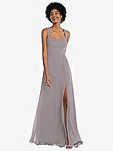 Front View Thumbnail - Cashmere Gray Contoured Wide Strap Sweetheart Maxi Dress