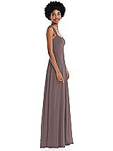 Side View Thumbnail - French Truffle Contoured Wide Strap Sweetheart Maxi Dress