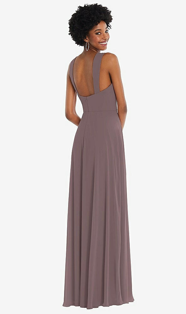 Back View - French Truffle Contoured Wide Strap Sweetheart Maxi Dress