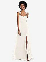 Front View Thumbnail - Ivory Contoured Wide Strap Sweetheart Maxi Dress