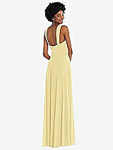 Rear View Thumbnail - Pale Yellow Contoured Wide Strap Sweetheart Maxi Dress