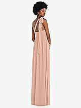 Alt View 3 Thumbnail - Pale Peach Convertible Tie-Shoulder Empire Waist Maxi Dress