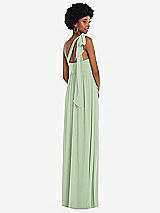 Alt View 3 Thumbnail - Celadon Convertible Tie-Shoulder Empire Waist Maxi Dress