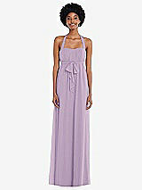 Alt View 1 Thumbnail - Pale Purple Convertible Tie-Shoulder Empire Waist Maxi Dress