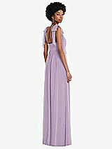 Rear View Thumbnail - Pale Purple Convertible Tie-Shoulder Empire Waist Maxi Dress