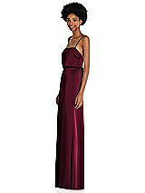 Side View Thumbnail - Cabernet Low Tie-Back Maxi Dress with Adjustable Skinny Straps