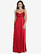 Front View Thumbnail - Parisian Red Cowl-Neck Empire Waist Maxi Dress with Adjustable Straps
