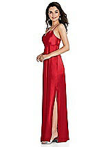 Side View Thumbnail - Parisian Red Cowl-Neck Empire Waist Maxi Dress with Adjustable Straps