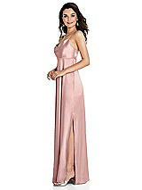 Side View Thumbnail - Rose - PANTONE Rose Quartz Cowl-Neck Empire Waist Maxi Dress with Adjustable Straps