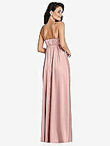 Rear View Thumbnail - Rose - PANTONE Rose Quartz Cowl-Neck Empire Waist Maxi Dress with Adjustable Straps