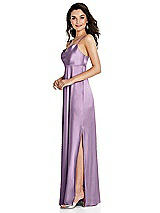 Side View Thumbnail - Wood Violet Cowl-Neck Empire Waist Maxi Dress with Adjustable Straps