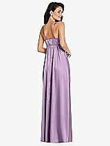 Rear View Thumbnail - Wood Violet Cowl-Neck Empire Waist Maxi Dress with Adjustable Straps