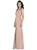 Side View Thumbnail - Toasted Sugar Flat Tie-Shoulder Empire Waist Maxi Dress with Front Slit