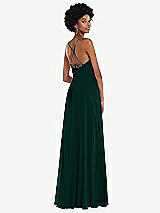 Rear View Thumbnail - Evergreen Scoop Neck Convertible Tie-Strap Maxi Dress with Front Slit
