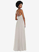 Rear View Thumbnail - Oyster Scoop Neck Convertible Tie-Strap Maxi Dress with Front Slit
