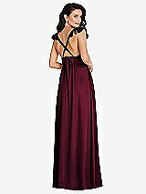 Alt View 1 Thumbnail - Cabernet Deep V-Neck Ruffle Cap Sleeve Maxi Dress with Convertible Straps